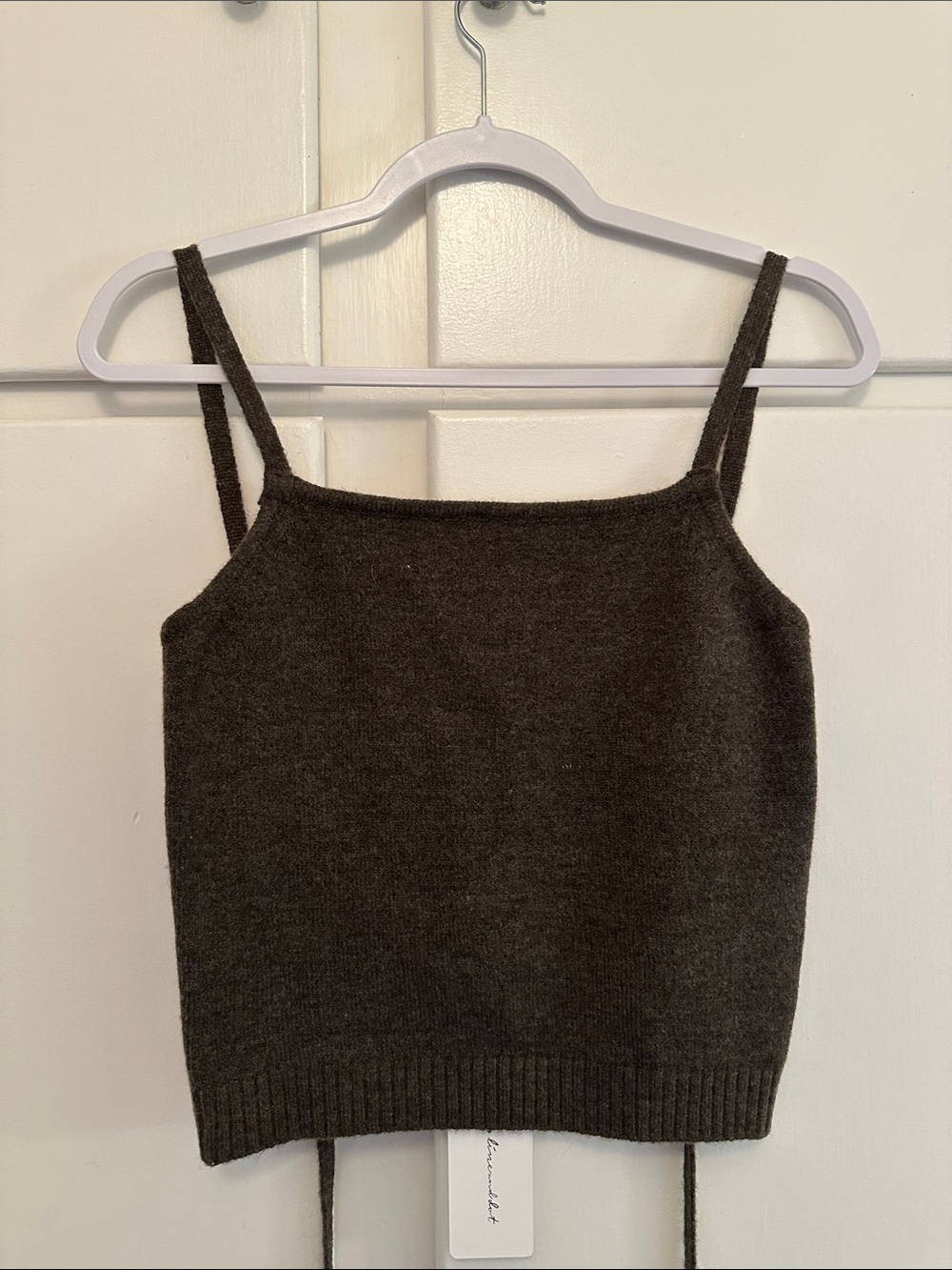 NWT Line and Dot Sweater Halter Tank Top Strappy Grey